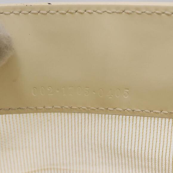 GUCCI Mesh Tote Bag Leather Vinyl Beige Silver 002 1705 0405 Auth ti3484